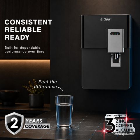 Flipkart SmartBuy PureAura |Needs No Service for 2 Years | 9 L RO + UV + UF + Copper + Alkaline + Copper + Zinc Water Purifier (Black) - Image 6
