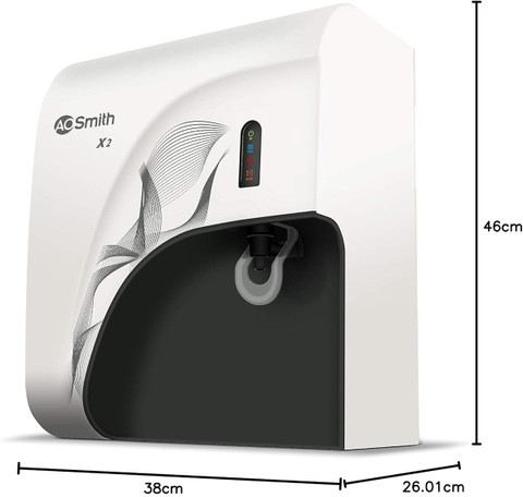 AO Smith X2 L UV UF Water Purifier 5-Stage Purification| Digital  Display| Advanced Alert Tech| Wall Mount Table Top Placement| Suitable  only
