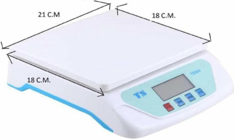 ALPHA TS500 Digital Kitchen Weighing Scale 30kg x 1g with white