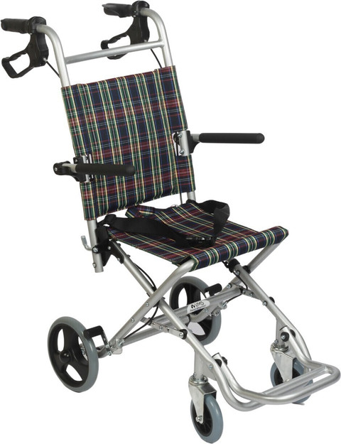 VMS Careline TRIP Transit Lightweight Portable Traveling Wheel Chair With  Seat Belt Manual Wheelchair