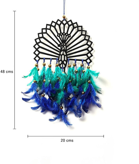 DULI Metal Peacock Wall Decoration Wall Hanging Feather Hanging