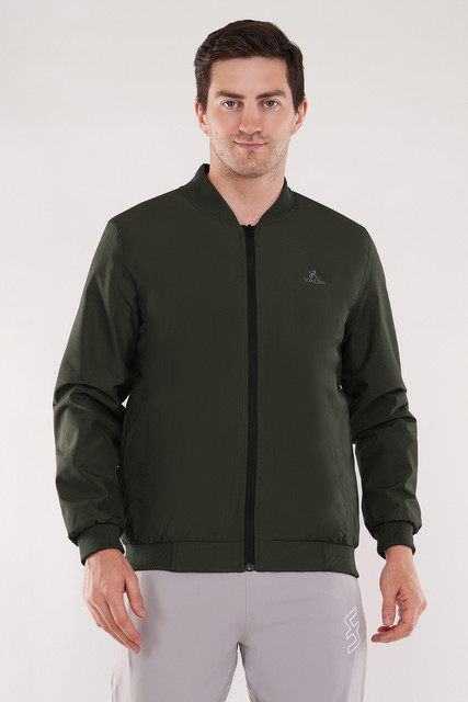 Yaqr Men's Olive,Green Wind Cheater Jacket Solid Men Wind Cheater