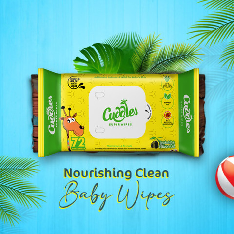 Cuddles SUPER WIPES Enriched with Aloevera, Olive Oil and Vitamin