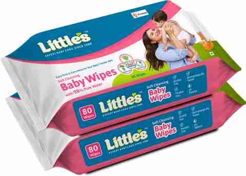 Little's Soft Cleansing Baby Wipes with Aloe Vera, Jojoba Oil and