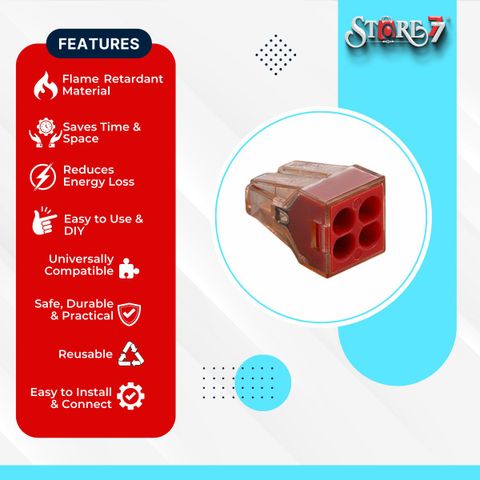 Connectwide 5Pcs Push-in Electrical Wire Connector(4 Port) Flexible ...
