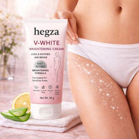 Hegza V-White Fast Absorbing Brightening Cream for Smooth & Soft