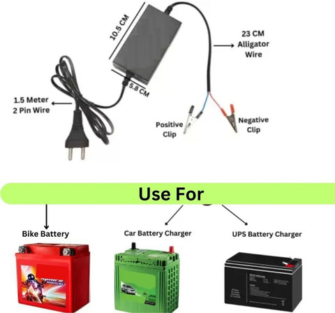 Divinext UPS Battery Charger 12V 2A 14 Volt Amp SMPS Adaptor Bike Car  Truck Motorcycle Worldwide Adaptor