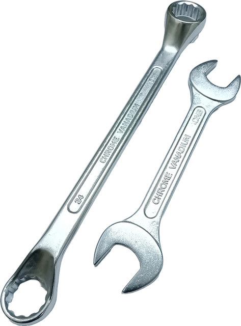 TOM 24x27 mm Ring DOE Spanners Heavy Duty Hardened and Tempered Chrome  Vanadium Steel Double Sided Speciality