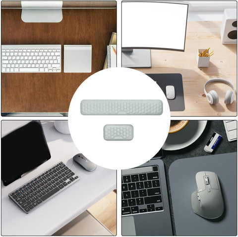 2 Reposamuñecas En Forma De L Para Teclado | Espuma Memory Foam Ergonómica | Base Antideslizante, Alivia Molestias | Para Oficina Y Gaming
