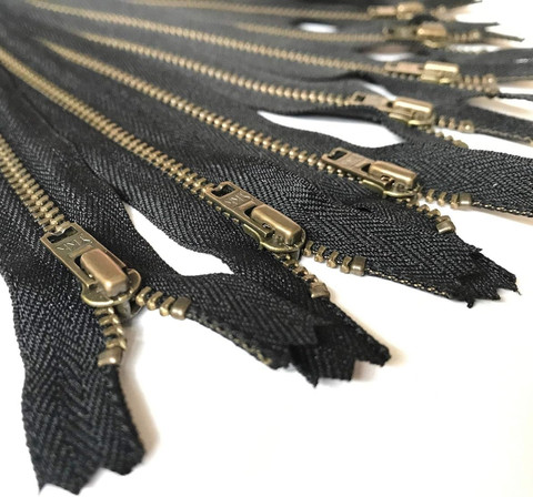 nts YKK zipper 6 Inches Close(6 Pcs) Gold Brass Magnetic Zipper