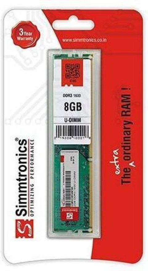 simtronics 8GB DDR3 1333 Desktop DDR3 GB (Single Channel) PC