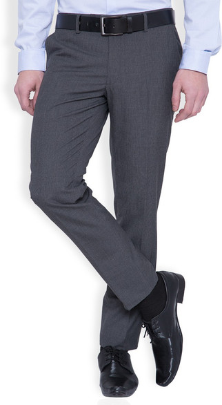 Black Coffee Slim Fit Men Grey Trousers 