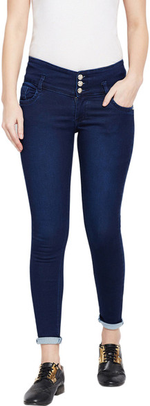 Purple Feather Skinny Women Dark Blue 