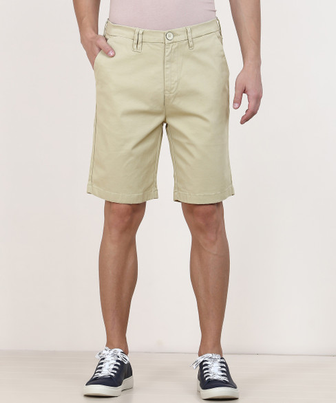 Wrangler Solid Men Beige Chino Shorts 