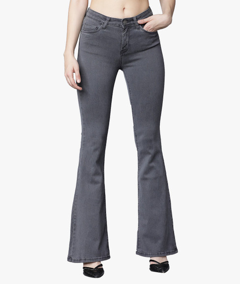Tokyo Talkies Flared Women Grey Jeans 