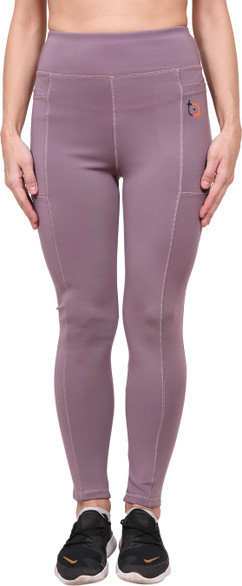 True Active Solid Women Pink Tights 