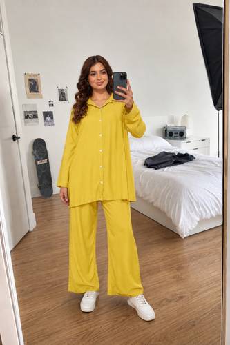 CANBLAR Shirt Palazzos Co-ords Set