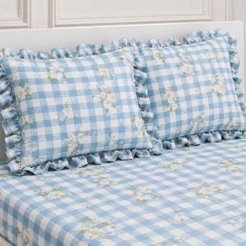 BEDORISM Cotton King Fitted (Elastic) 300 TC Printed 1 Summer Bedsheet with 2 Pillow Covers