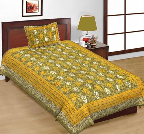 AARAMYA Cotton Single Flat 240 TC Printed 1 Bedsheet