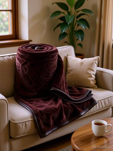 IWS Self Design Double Mink Blanket for Mild Winter