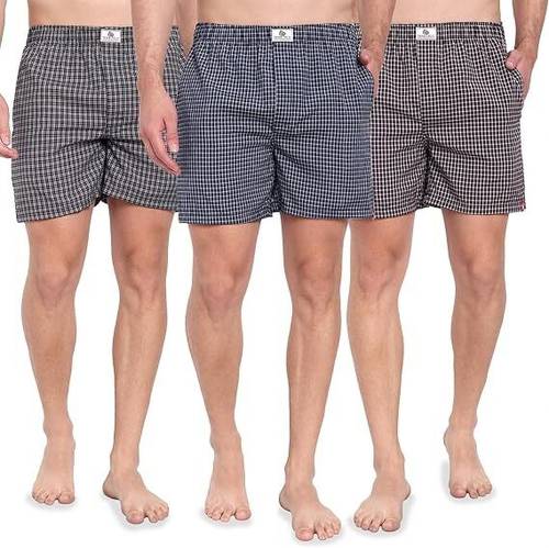 TRIBE TECH Pack of 3 Checkered Men & Women Boxer