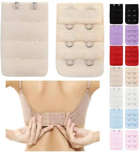 Wooger Women's and Girls Bra Premium 2 Hook 3 eye Bra Extender Hook Extender