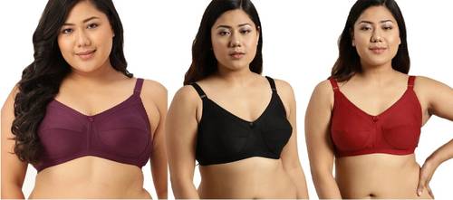 Winsure Pack of 3 Women T-Shirt Non Padded Bra
