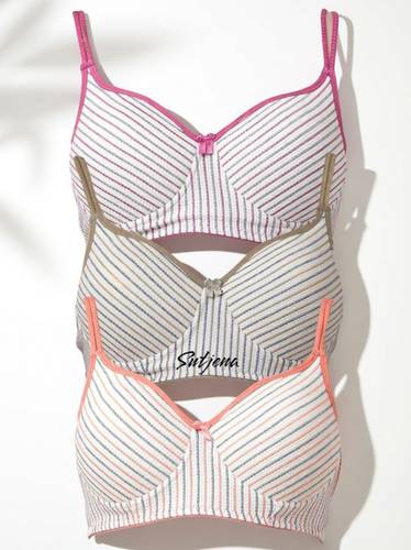 SuTJena Pack of 3 Women Everyday Lightly Padded Bra