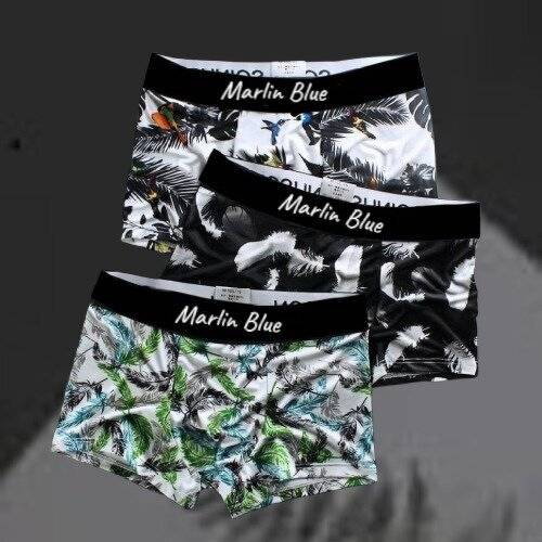 Marlin Blue Pack of 3 Printed Men Trunk