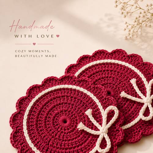 GKNEX Round Woolen Coaster