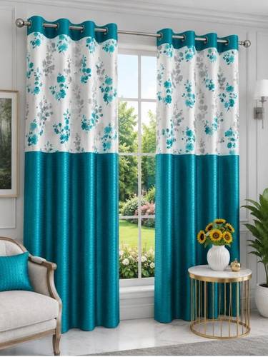TAJ TEXTILE 213 cm (7 ft) Long Door Cotton Room Darkening Curtain Single Curtain