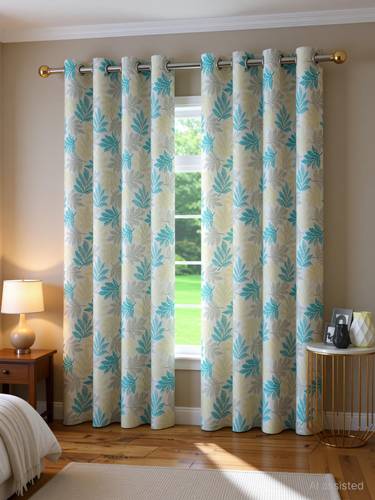 FABDRAPE 213.36 cm (7 ft) Door Jacquard Room Darkening Curtain (Pack Of 2)
