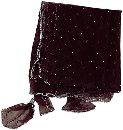 LAKSHMIKA COLLECTION Net Embellished Black Women Dupatta