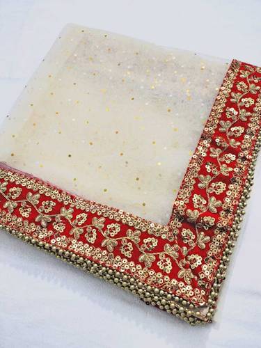 SHAMJIDADA FASHION Net Self Design Beige Women Dupatta