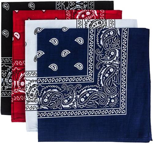 Good Shopkeeper Black, Red, White and Dark Blue paisley 20inchesx20inches cotton handkerchief ["Black","Red","White","Dark Blue"] Handkerchief