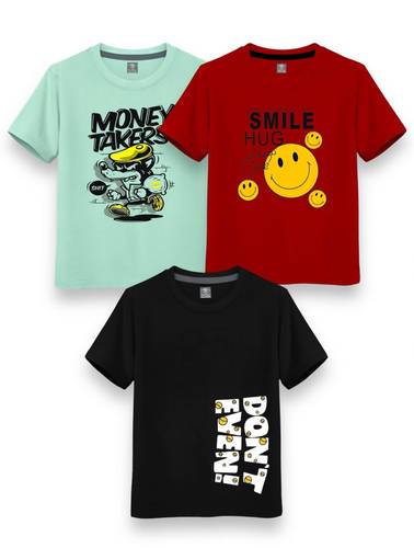 NI Fashion Boys & Girls Printed Cotton Blend Regular T Shirt