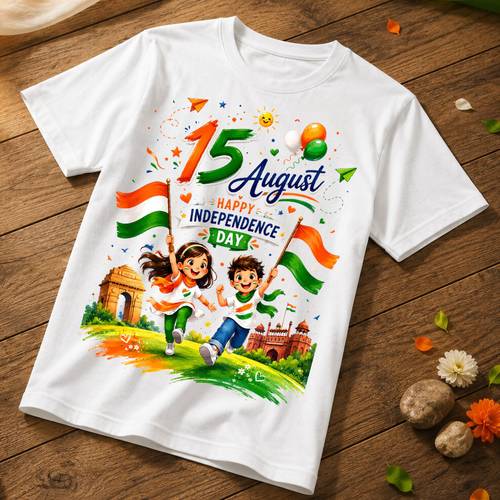 Boys & Girls Printed Polycotton, Cotton Blend Regular T Shirt