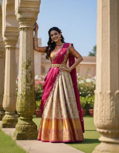 harvi Embroidered Semi Stitched Lehenga & Crop Top