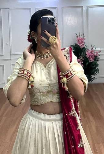 Shikshapatri Self Design Semi Stitched Lehenga Choli