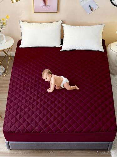 CRAZY WORLD Double, King Size Fitted Micro Breathable, Stretchable, Waterproof Mattress Cover
