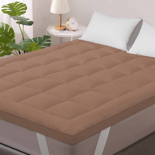 Jaipurlinen 2 inch (5.08 cm) Double Size Poly Fiber Breathable, Stretchable Mattress Topper