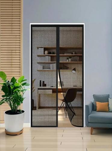 LeoMates Mosquito net for door machhardani ( 210X100-Black) Polyester Washable Adults Mosquito Net