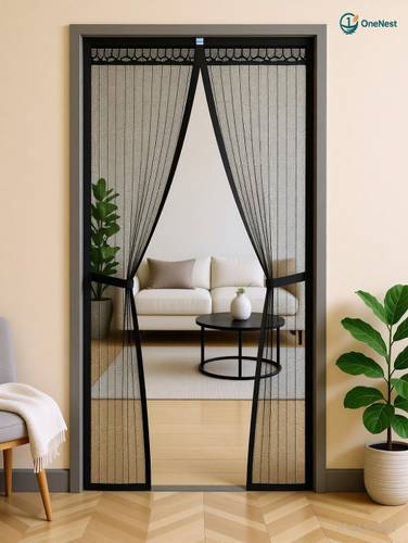 OneNest (210*100 cm) Auto Close door curtain with magnet Polyester Washable Adults Mosquito Net