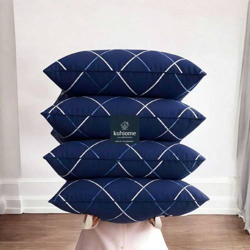 kuihome Polyester Fibre, Microfibre Sleeping Pillow Pack of 4 Abstract Premium Pillow Set