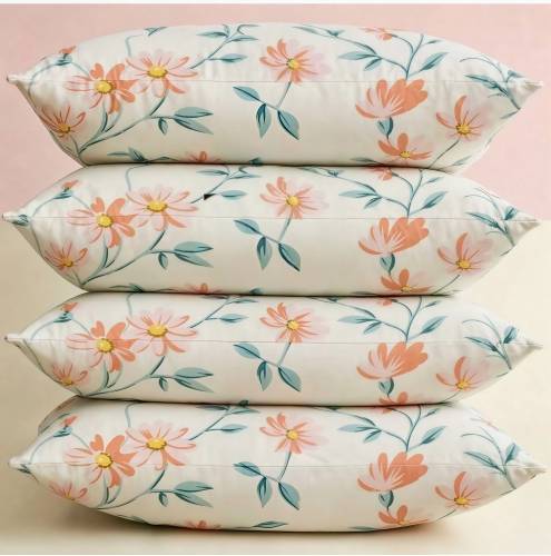 STOMIA Cotton Sleeping Pillow Pack of 6 Floral Premium Pillow Set