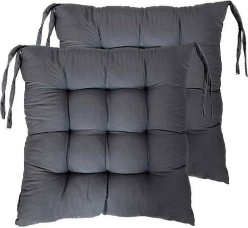 Zenvio Microfibre Chair Pad Pack of 2 Solid Soft-Sit Tufted Series