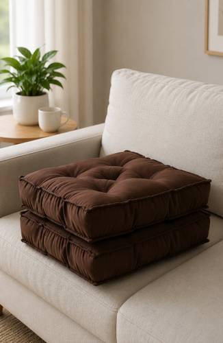 SANJU BROTHER Microfibre Chair Pad Pack of 2 Solid