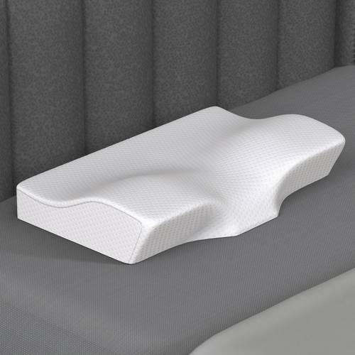 TLK-HWB Memory Foam Orthopaedic Pillow Pack of 1 Solid Contour Cervical Neck Pillow with Extra Curve for Sleeping Comfort