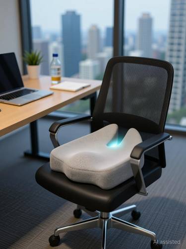 FRIDUP Memory Foam Cushion Pack of 1 Geometric Coccyx Cushion for Hip Support for Office & Home