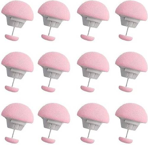 JENICO WORLD Badsheet Fixing Clips with Buttons, Double Sided Pin Fasteners for Blanket-12Pcs Acrylic Batting